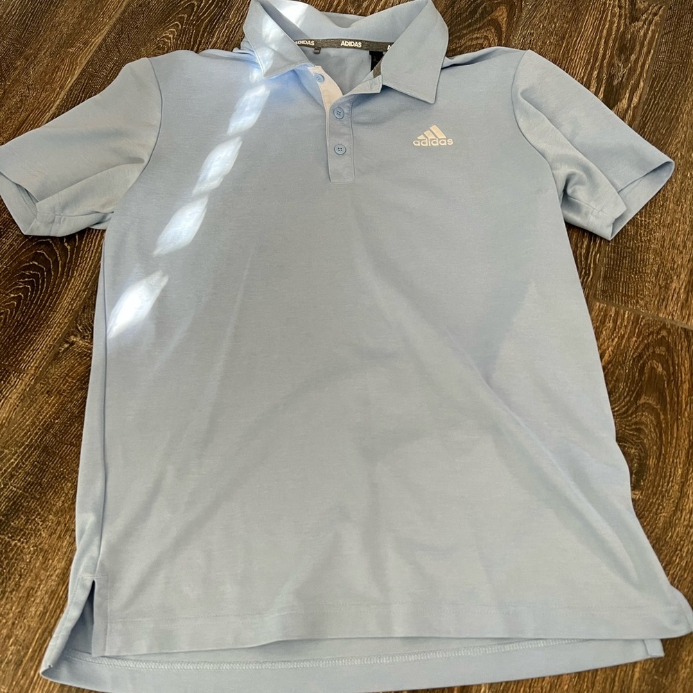 Mens baby powder blue polo